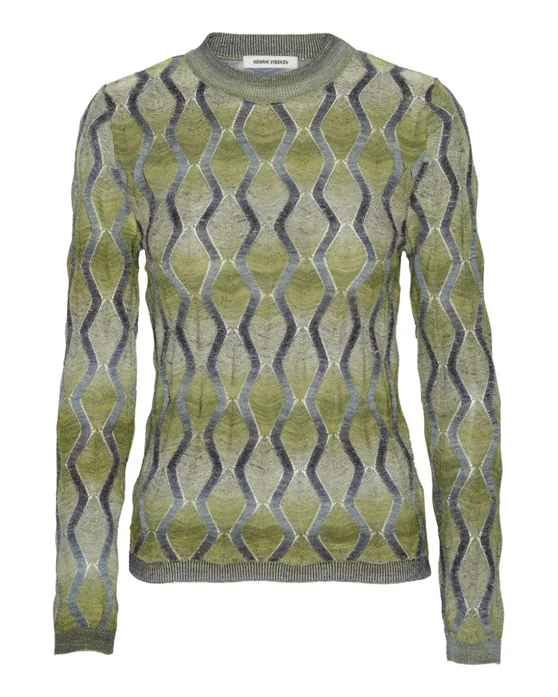 Henrik Vibskov Resonance geometric-pattern T-shirt - Grün Grün