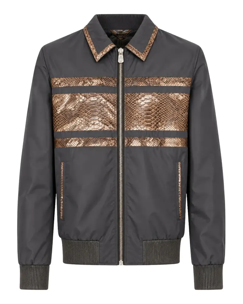Billionaire python-panelled shirt-collar jacket - Grau Grau