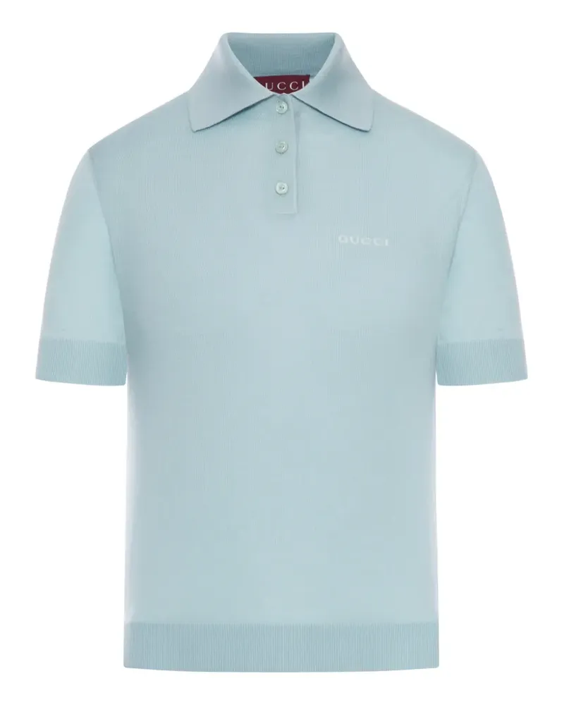 Gucci logo polo top - Blau Blau