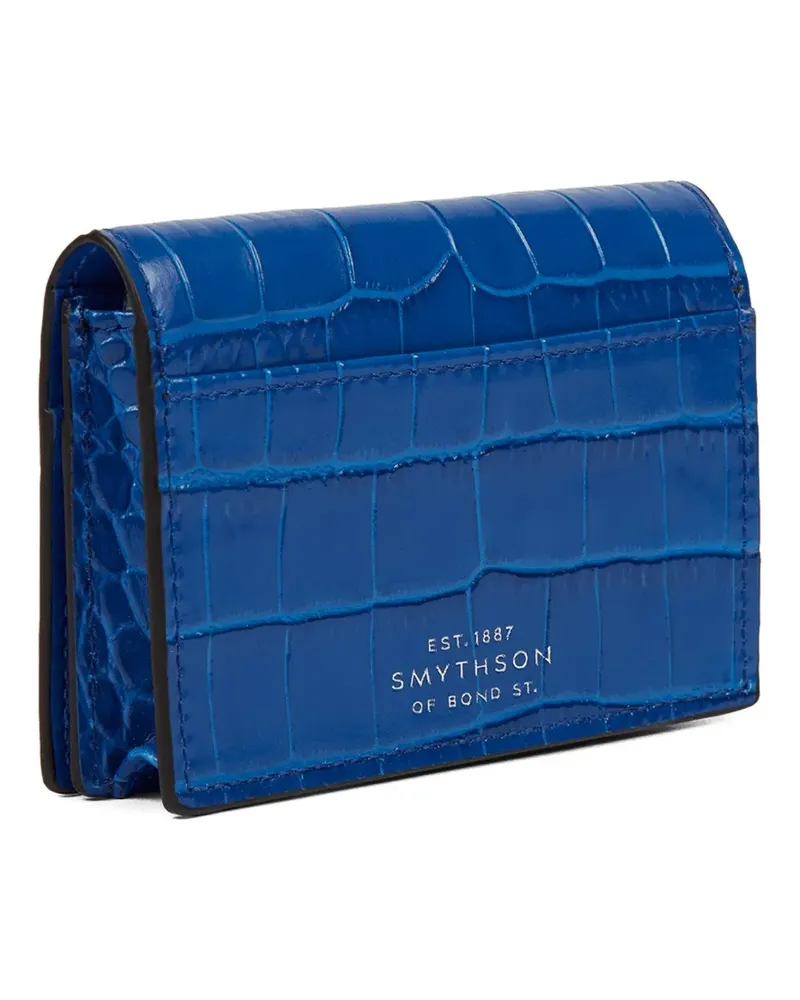 Smythson Mara Kartenetui mit Schnappverschluss - Blau Blau