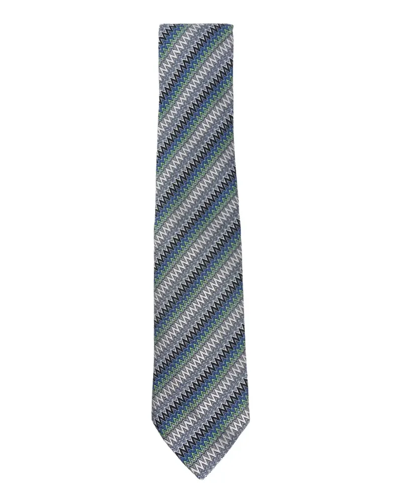 Missoni Krawatte mit Zickzackmuster - Blau Blau