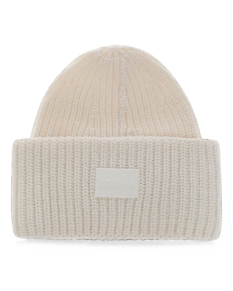 Bogner LARAH Beanie aus Rippstrick mit Logo-Patch - Nude Nude