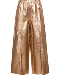 ALYSI Cropped-Hose aus Leder Metallic