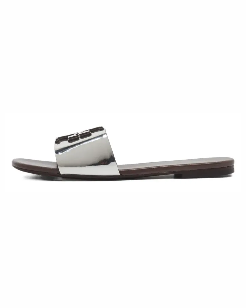 Tory Burch Ines patent-leather flat sandals - Silber Silber