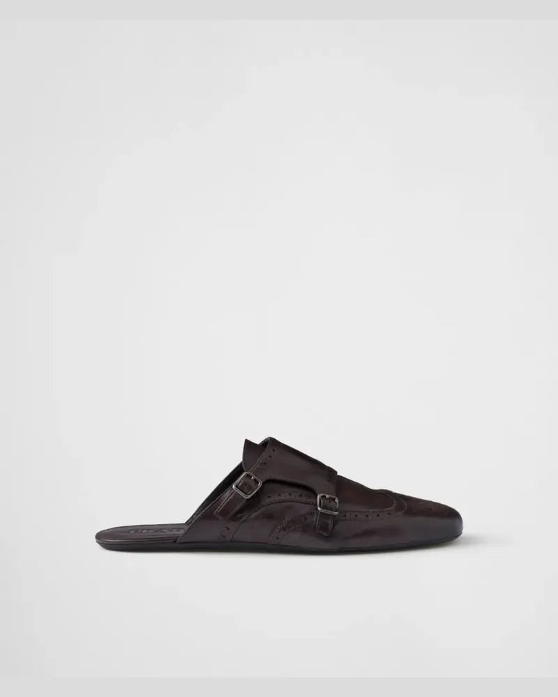Prada Shuffle Mules mit Budapestermuster - Braun Braun