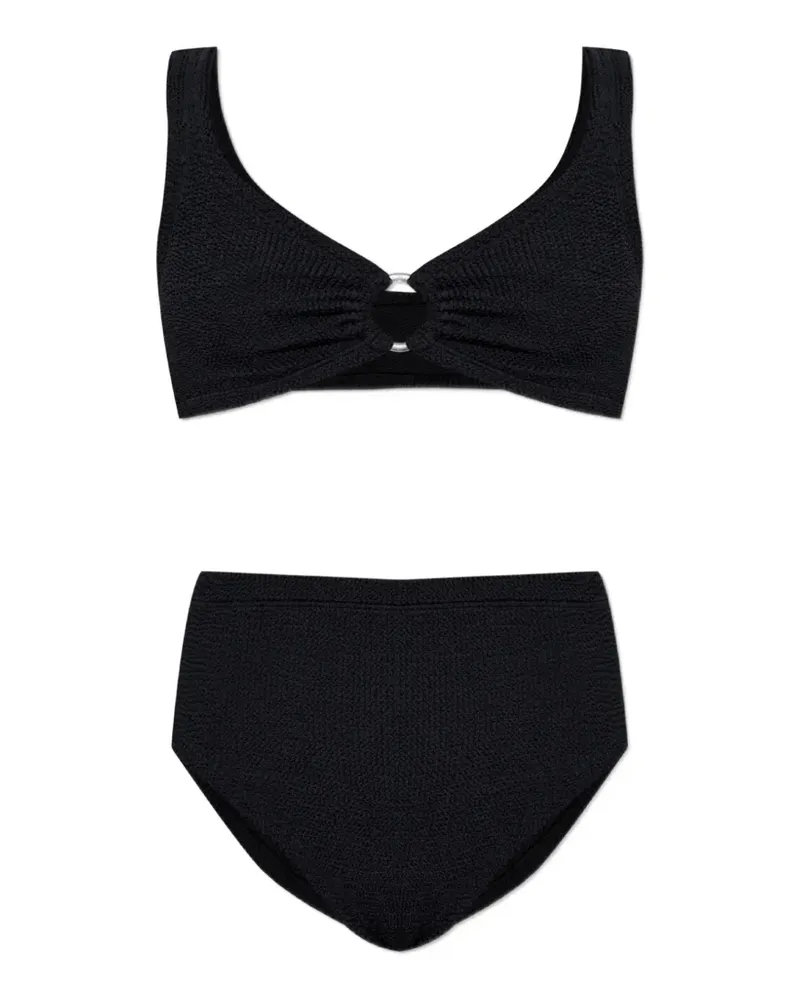 Hunza G Nadine Bikini mit Knitteroptik - Schwarz Schwarz