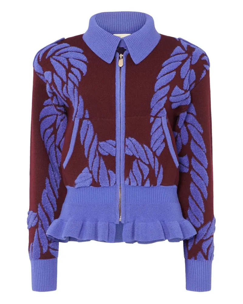 Temperley London Geometrisch gemusterter Cardigan - Rot Rot