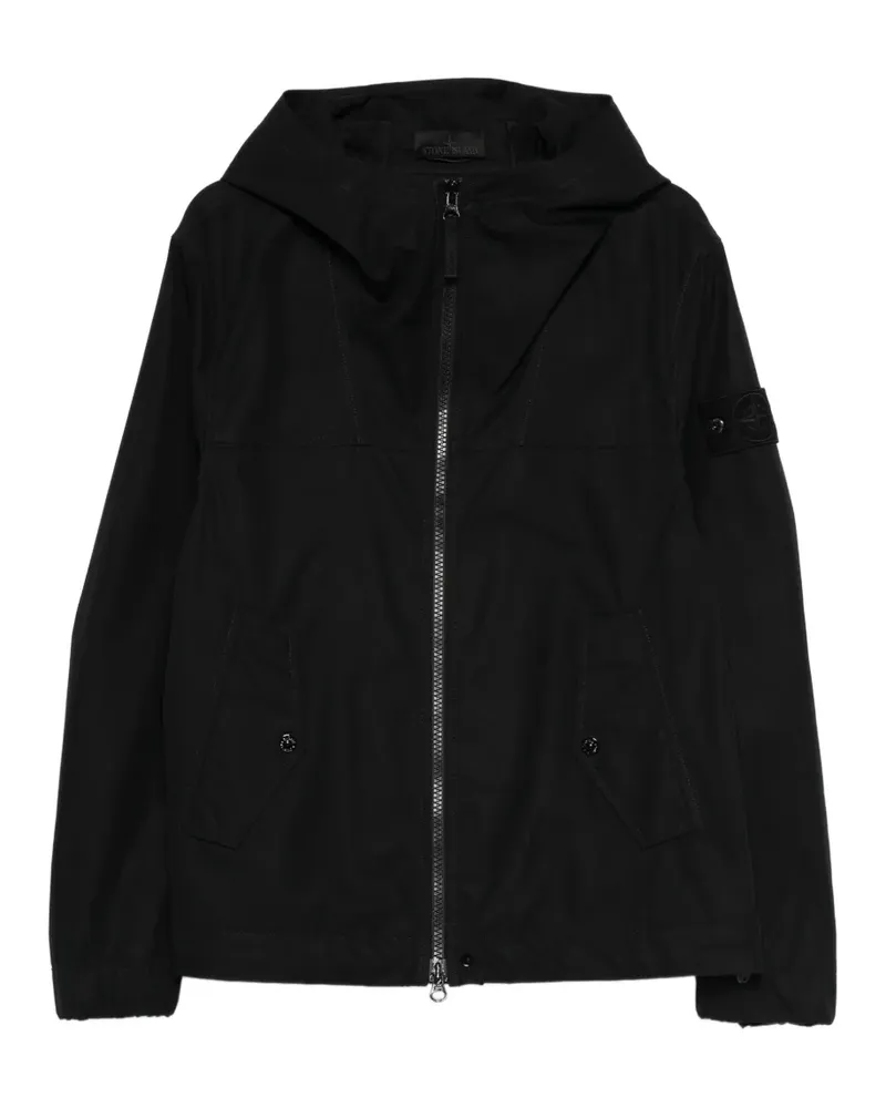 Stone Island zip-up hooded jacket - Schwarz Schwarz