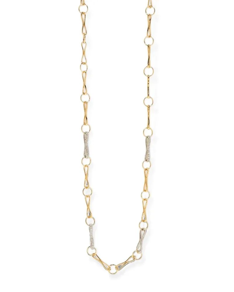 AZLEE circle-link diamond necklace - Gold Gold