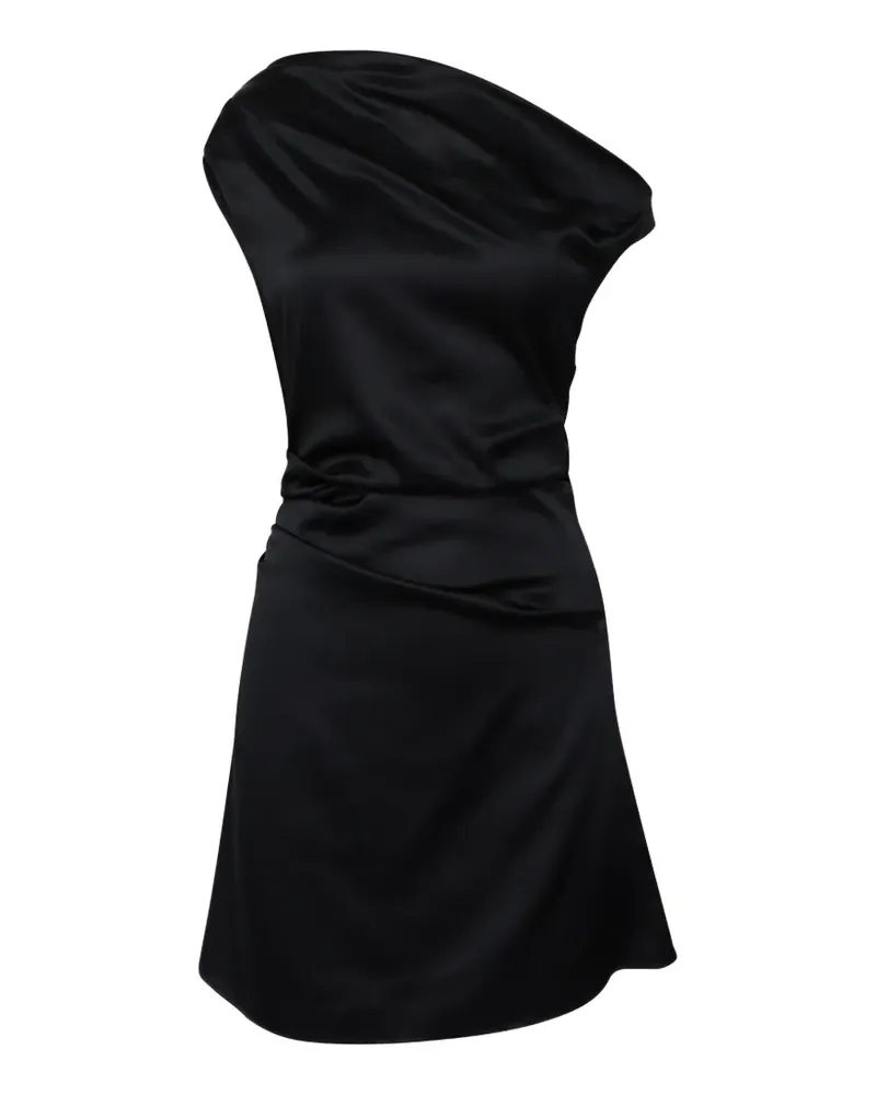 STAUD Phare one-shoulder gathered mini dress - Schwarz Schwarz