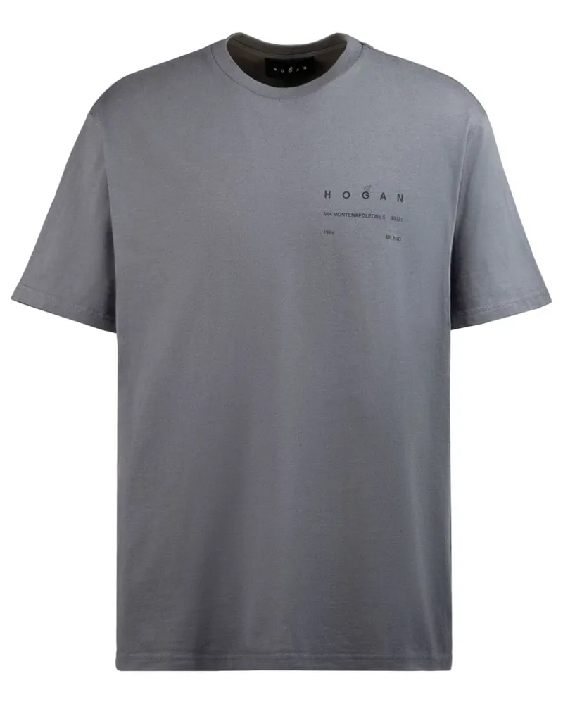 Hogan T-Shirt mit Logo-Print - Grau Grau