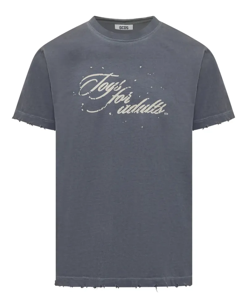 GCDS T-Shirt mit Text-Print - Grau Grau