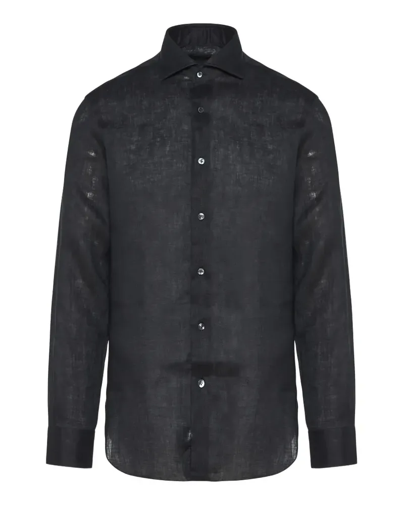 BARBA buttoned shirt - Schwarz Schwarz