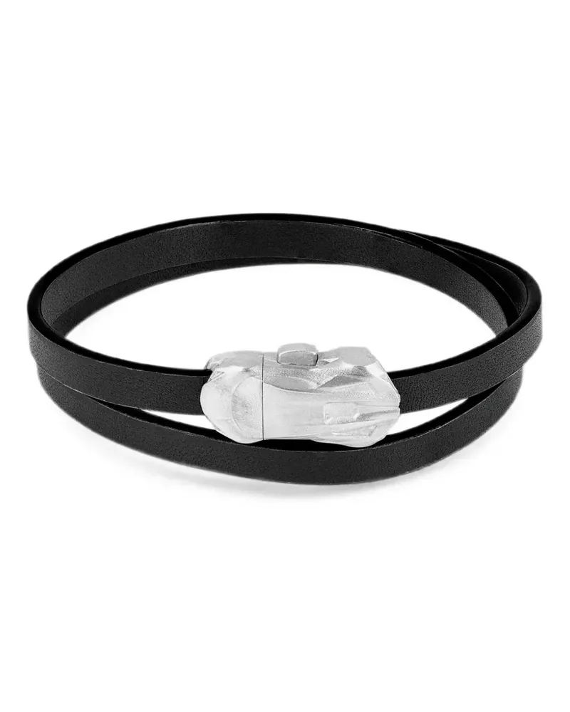 Tateossian double-wrap leather bracelet - Silber Silber