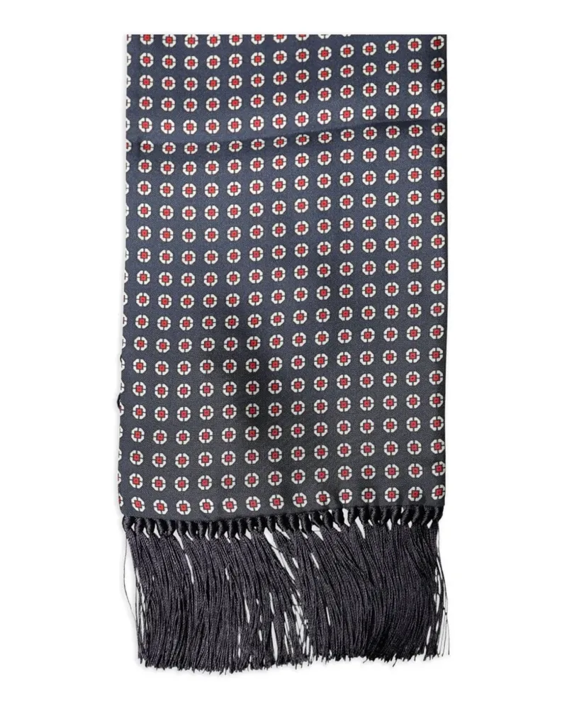 Dolce & Gabbana Gemusterter Schal mit Fransen - Blau Blau