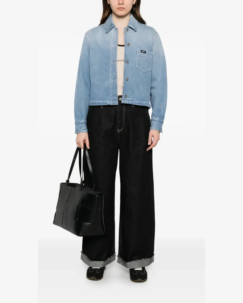 PENCE Betty faded-effect denim jacket - Blau Blau