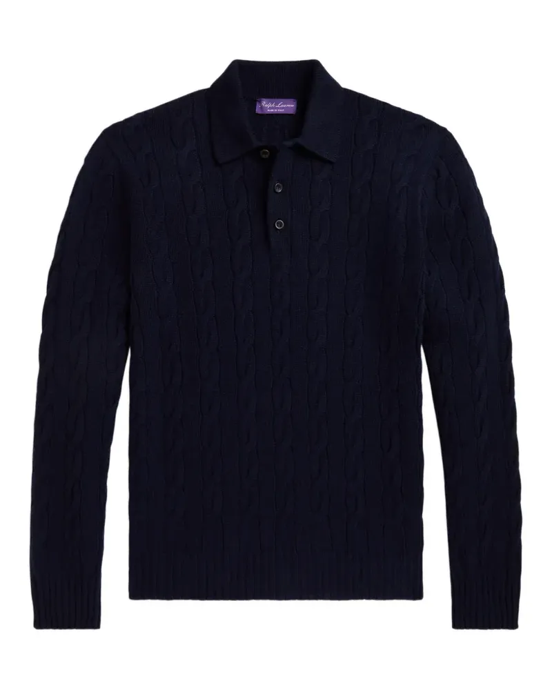 Ralph Lauren Kaschmirpullover mit Zopfmuster - Blau Blau