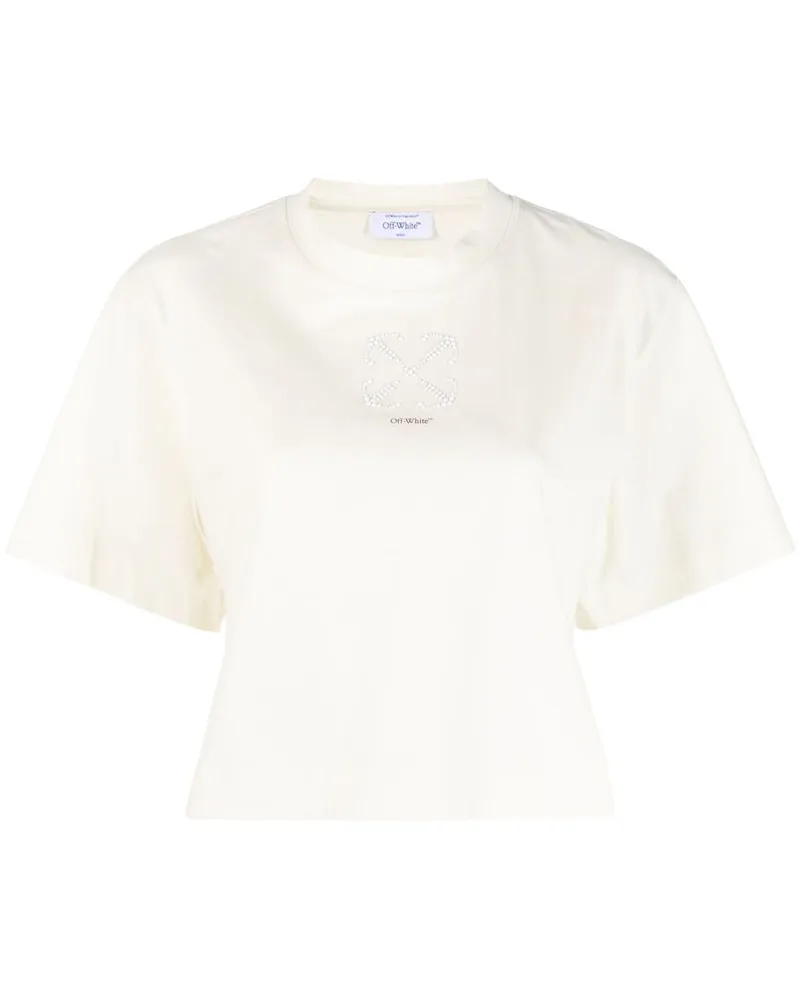 OFF-WHITE Verziertes Cropped-T-Shirt - Nude Nude
