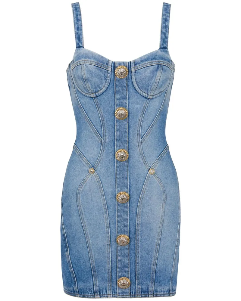 Balmain Minikleid aus Denim - Blau Blau