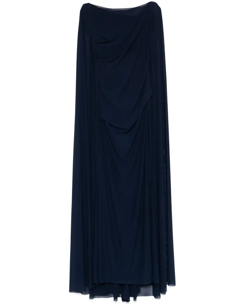 Talbot Runhof Tüllkleid mit Cape-Einsatz - Blau Blau