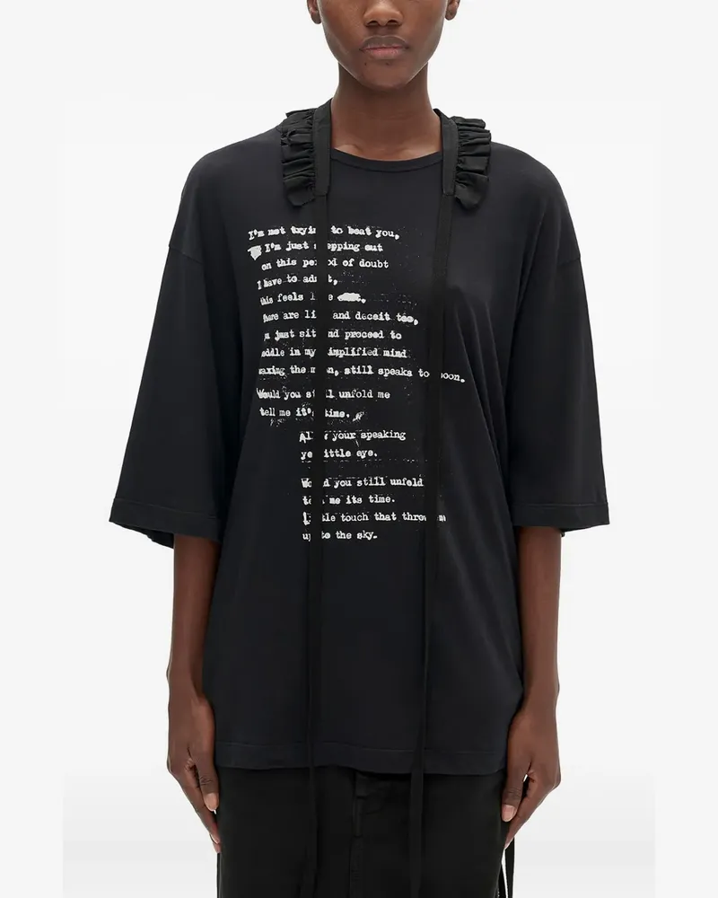 Ann Demeulemeester Agapi T-Shirt - Schwarz Schwarz
