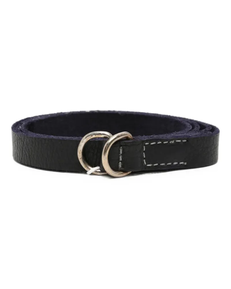 GUIDI Gürtel mit D-Ring aus Bisonleder - Blau Blau