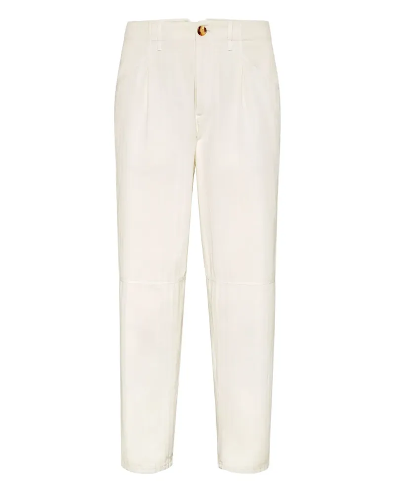 Brunello Cucinelli Hose mit Zickzackmuster - Weiß Weiß