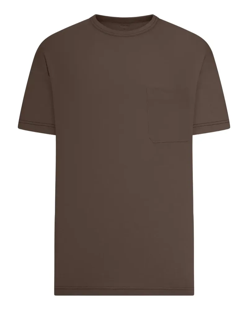 Christophe Lemaire ribbed crew-neck pocket T-shirt - Braun Braun