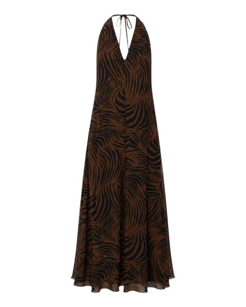 Max Mara zebra-print maxi dress - Braun Braun