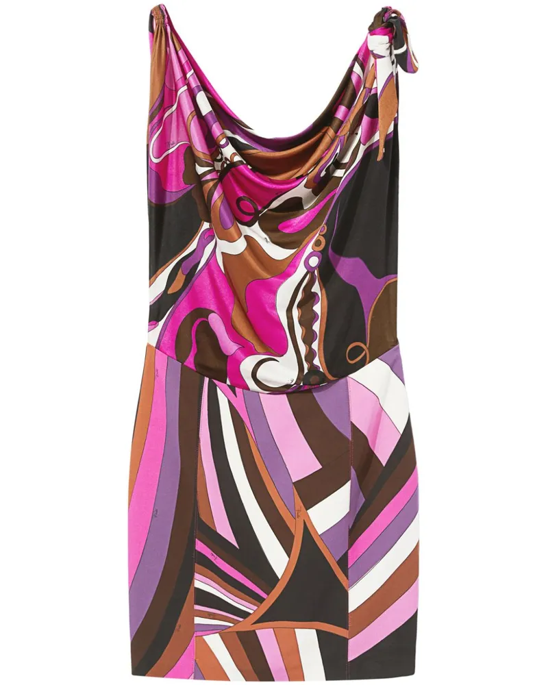 Emilio Pucci Minikleid mit Orchidee and Iride-Print - Rosa Rosa