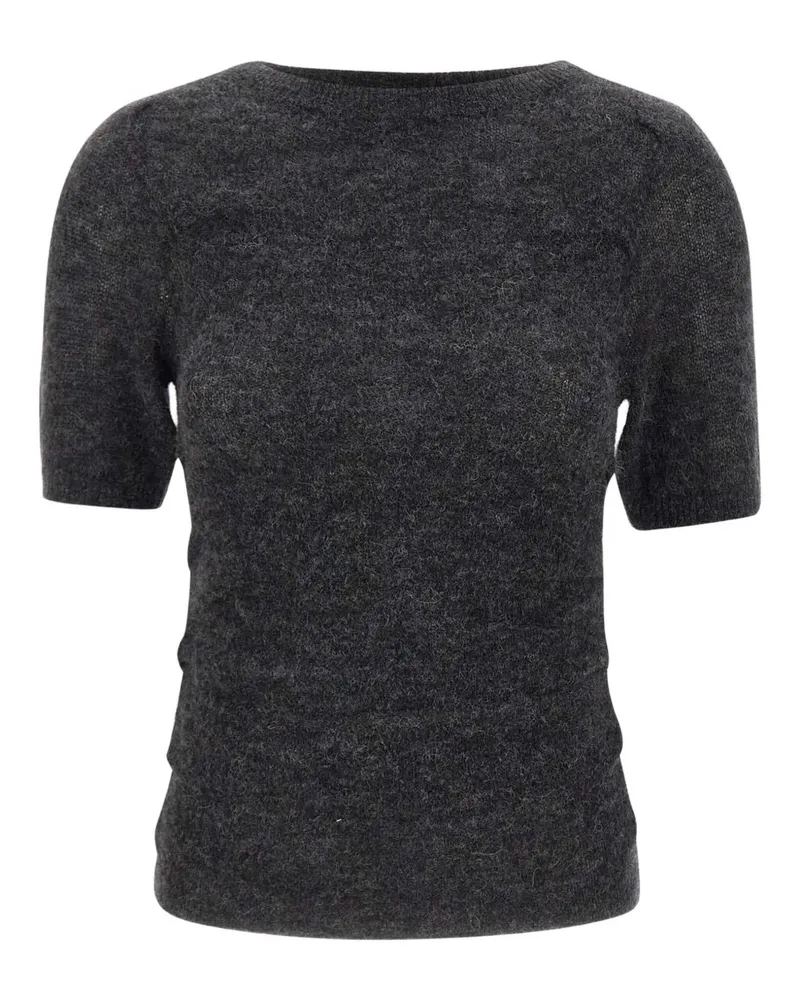 A. ROEGE HOVE Kurzärmeliges Marie T-Shirt mit Raffungen - Grau Grau