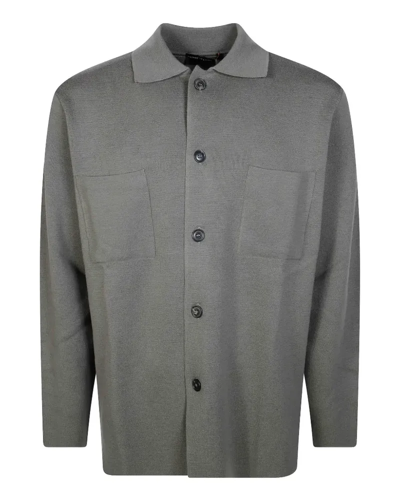 Filippo de Laurentiis Hemdjacke mit Button-down-Kragen und Brusttasche - Grau Grau