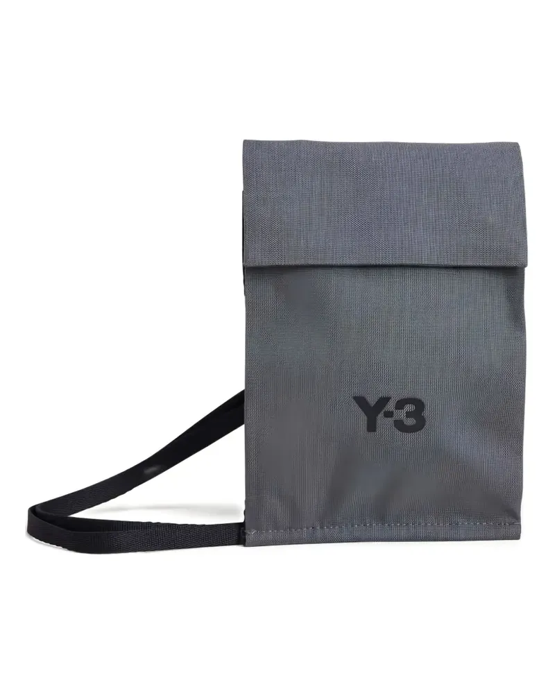 Y-3 Clutch mit Logo-Print - Grau Grau