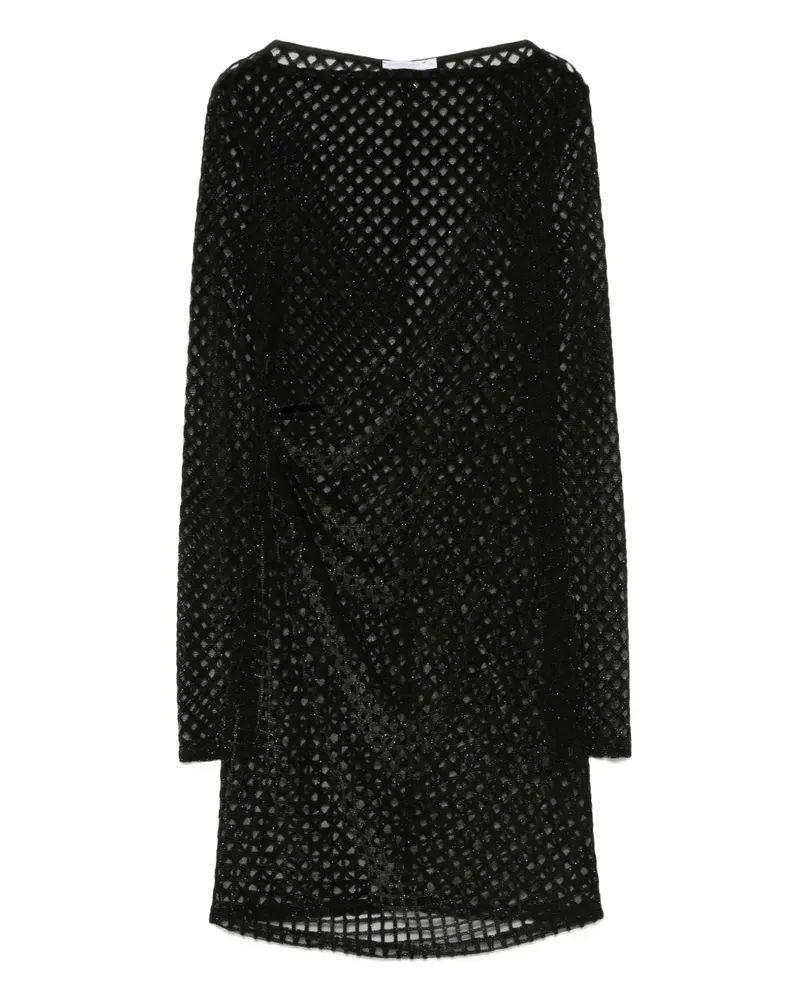 Patrizia Pepe Minikleid in Netz-Optik - Schwarz Schwarz
