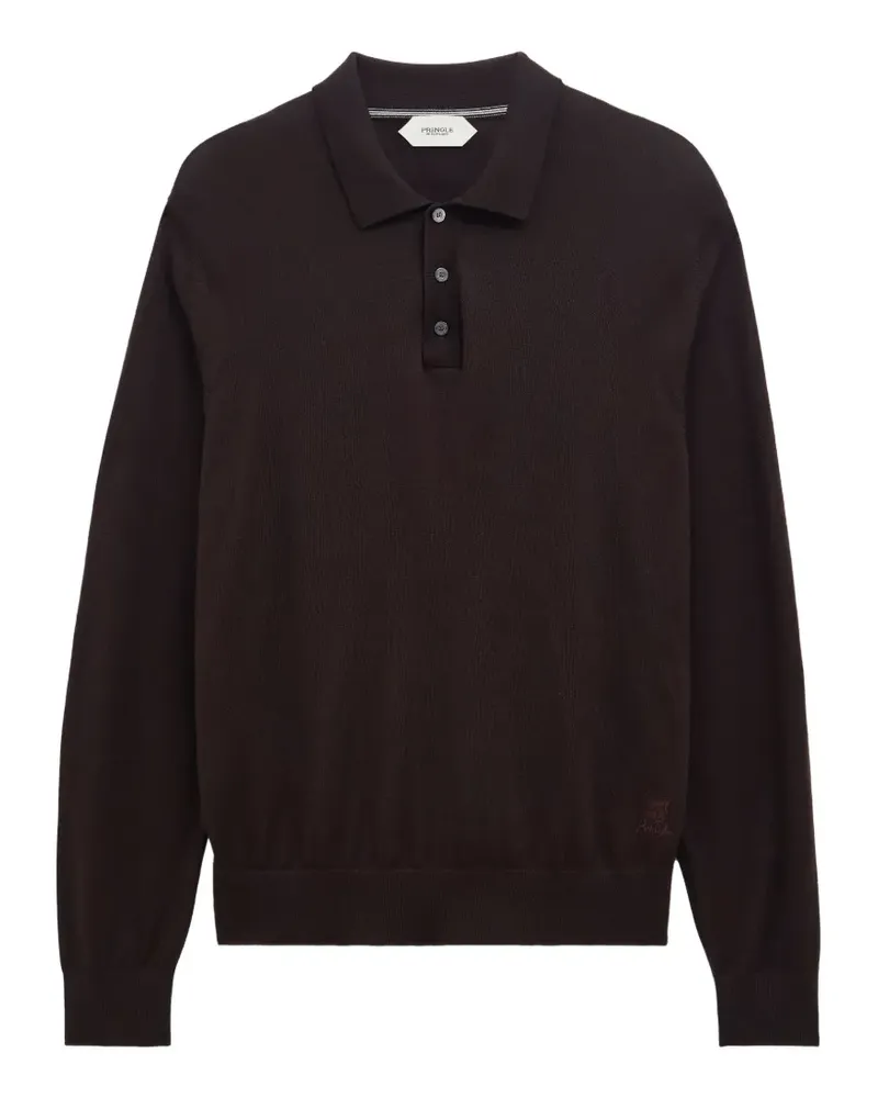Pringle of Scotland Pullover mit Poloshirtkragen - Braun Braun