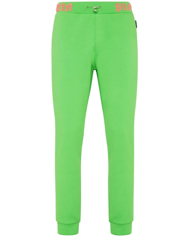 Philipp Plein Skull and Bones Jogginghose mit Logo-Bund - Grün Grün