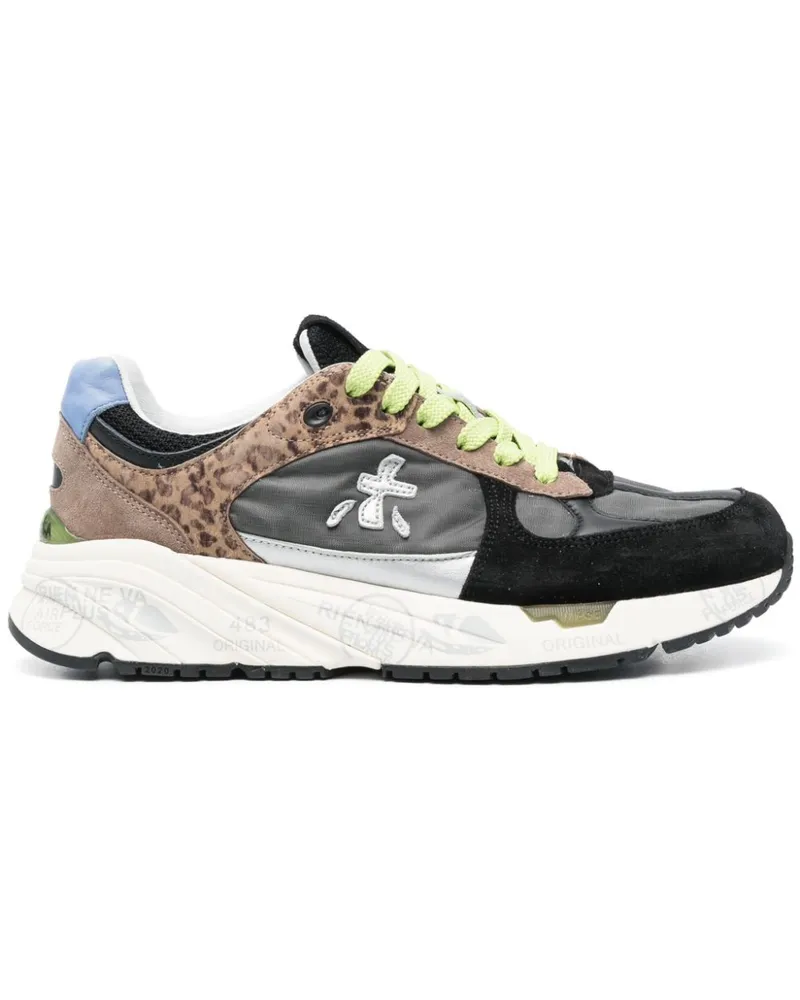 Premiata Sneakers mit Logo-Patch - Schwarz Schwarz