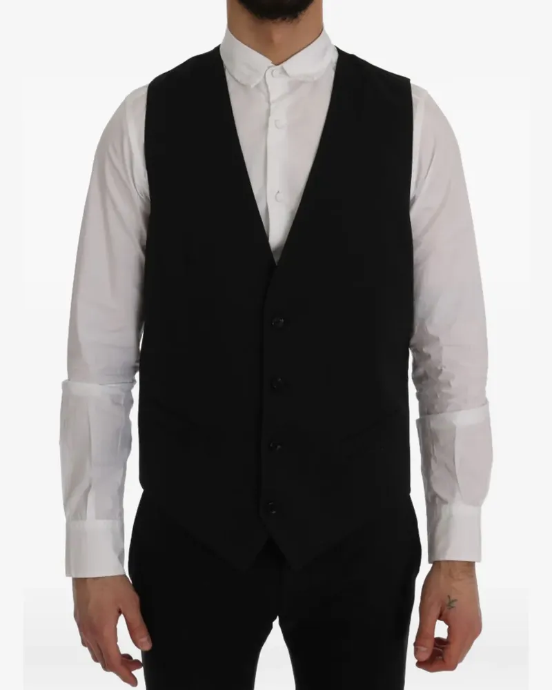 Dolce & Gabbana Weste mit V-Ausschnitt - Schwarz Schwarz