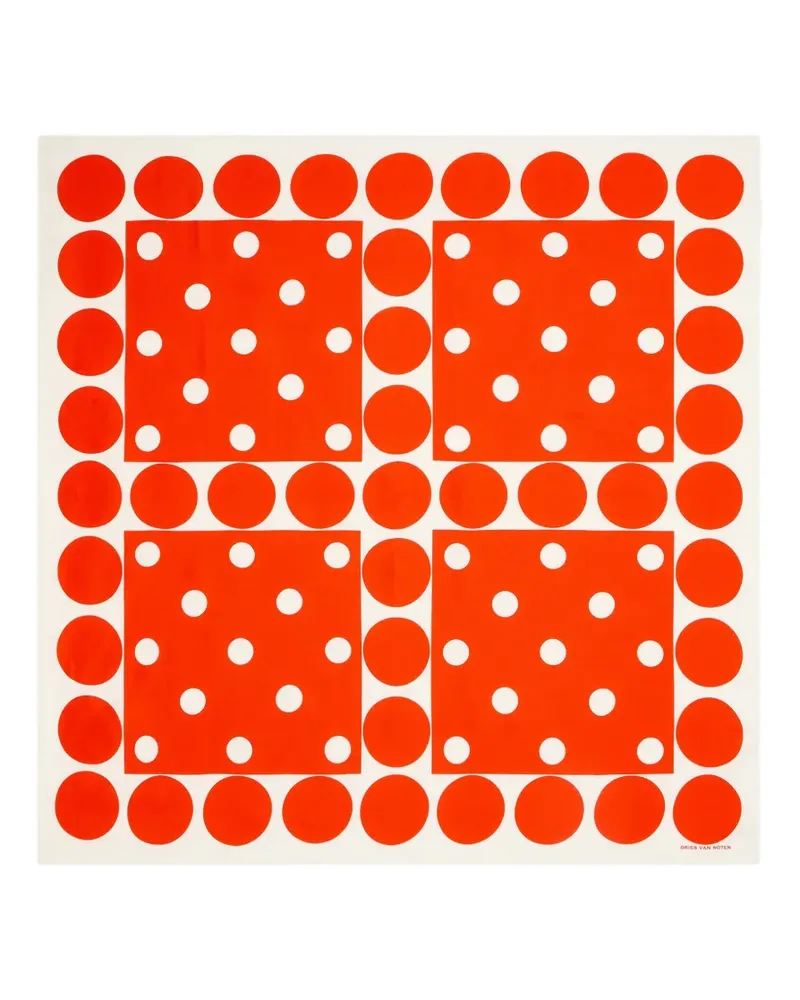 Dries van Noten Schal mit Polka Dots - Rot Rot