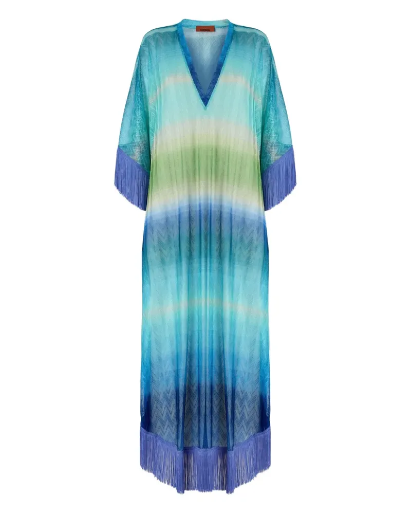 Missoni Kaftan mit Fransen - Blau Blau