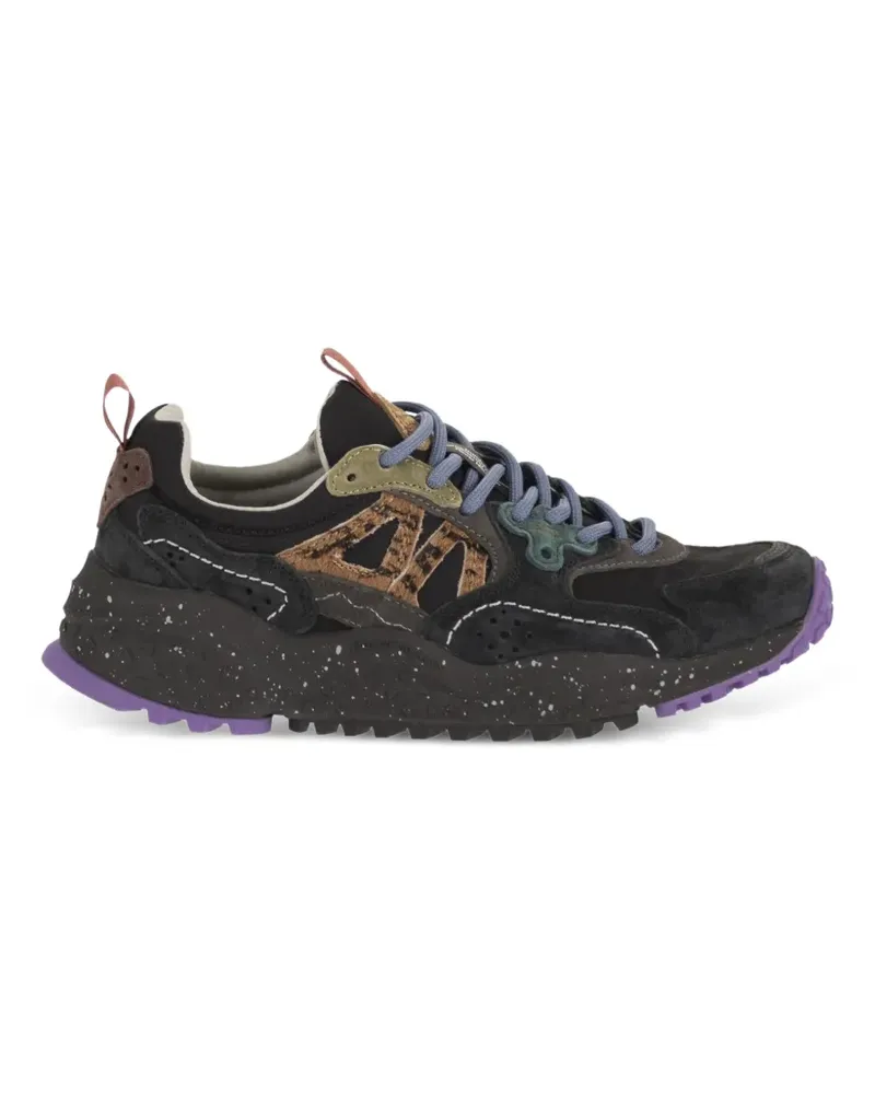 Flower MOUNTAIN Solin Uni Sneakers mit Einsätzen - Schwarz Schwarz