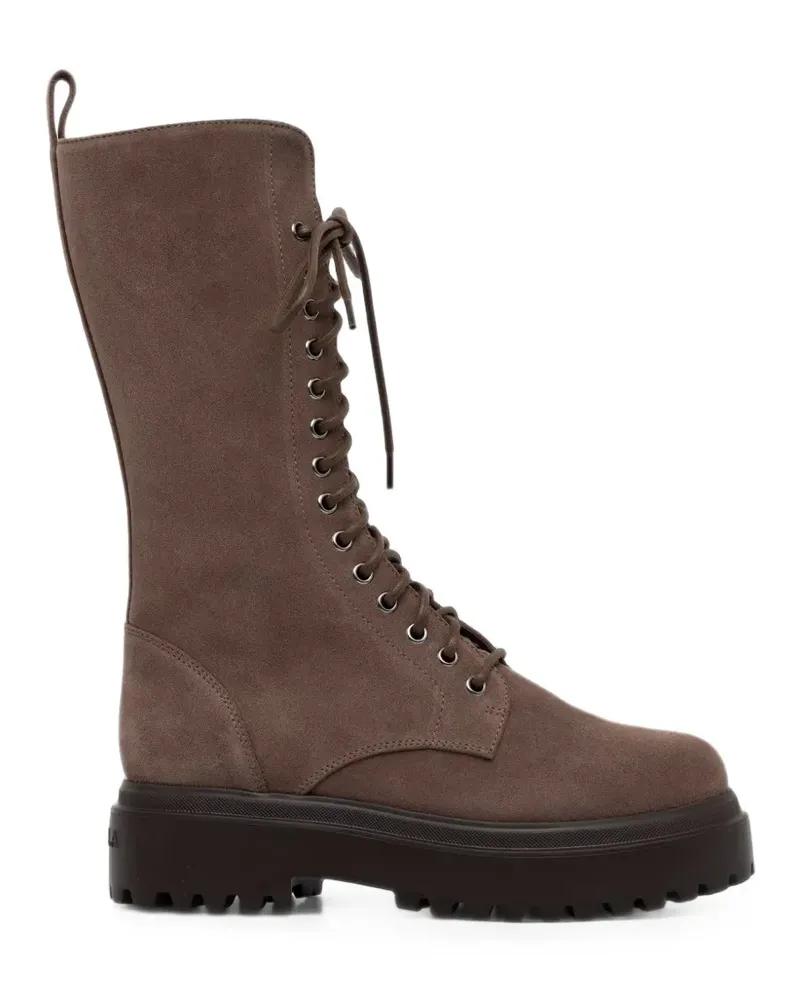 Le Silla Schnürstiefel aus Wildleder - Braun Braun