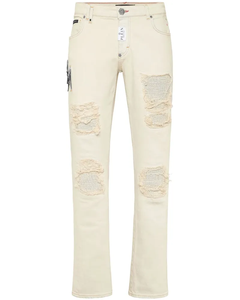 Philipp Plein Jeans mit Logo-Patch - Nude Nude