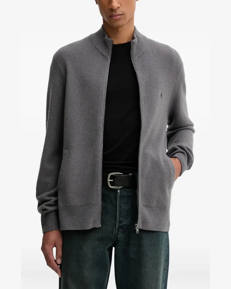 AllSaints Statten Ramskull zip-up cardigan - Grau Grau