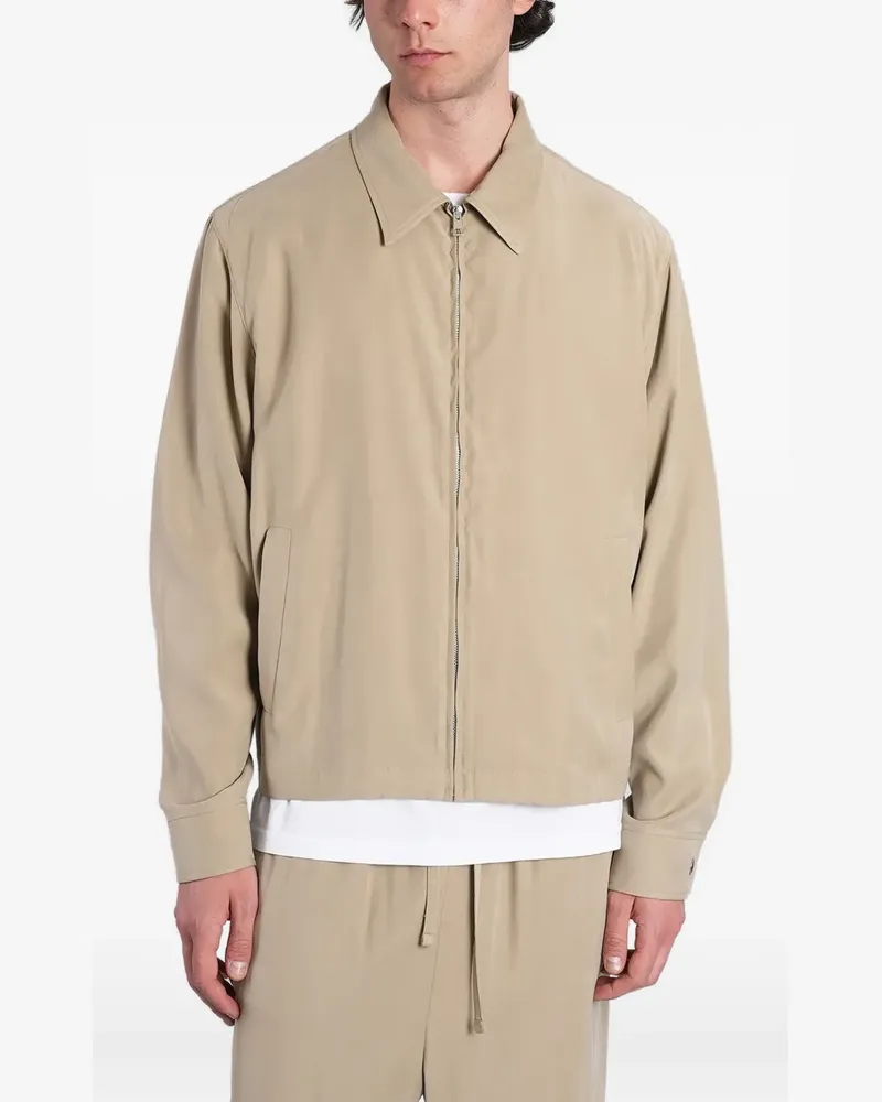 Mauro Grifoni zip-up collared jacket - Nude Nude
