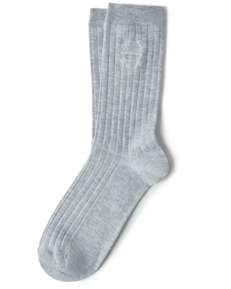 Brunello Cucinelli Socken mit Intarsien-Logo - Grau Grau