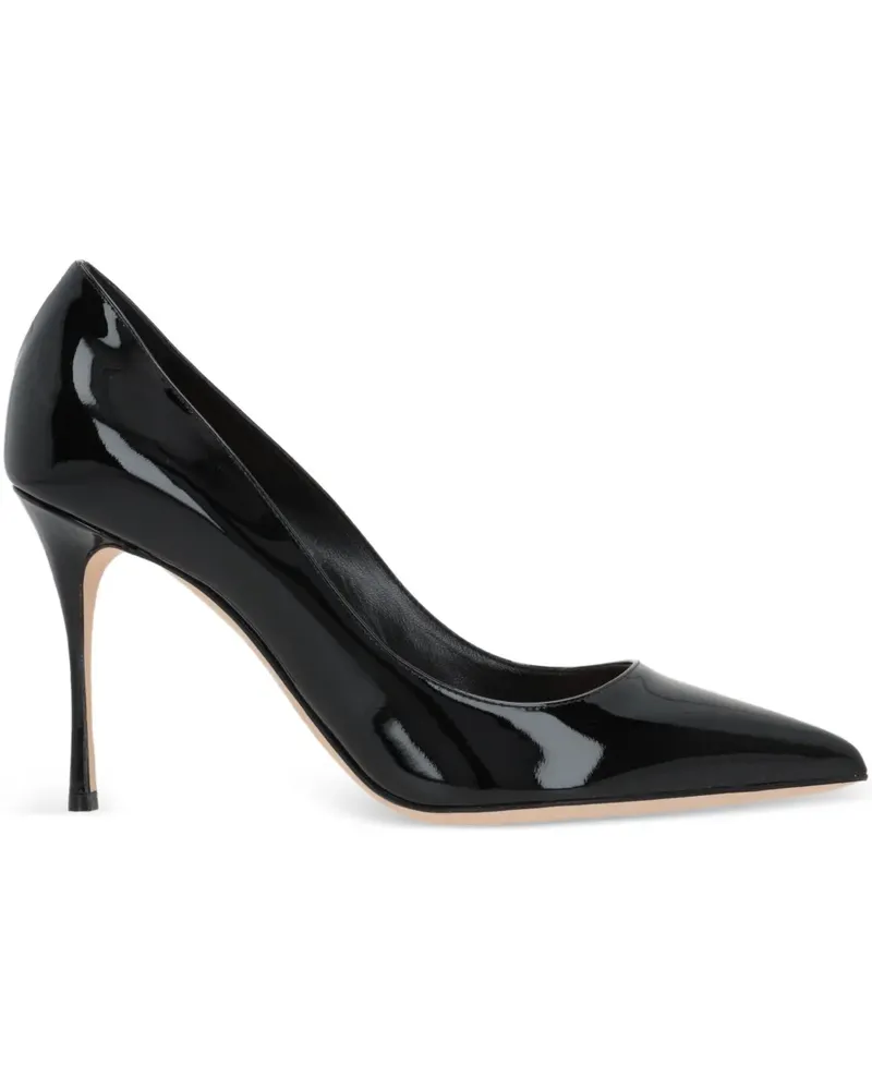 Sergio Rossi Spitze Pumps 90mm - Schwarz Schwarz