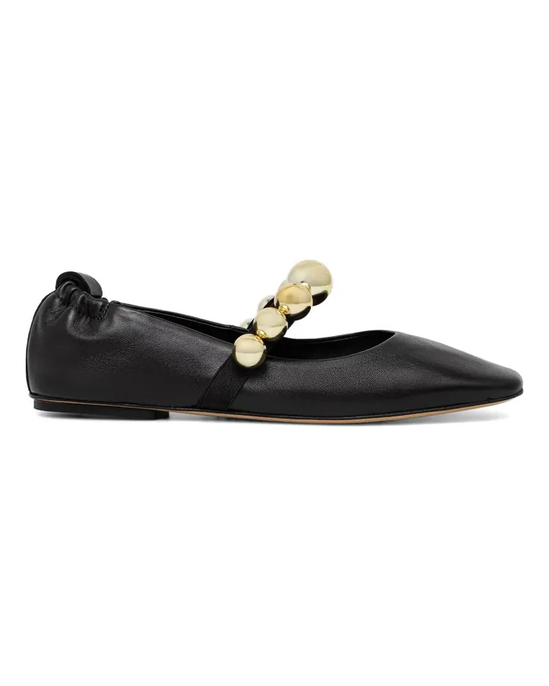 SOULIERS MARTINEZ Flamenca Ballerinas mit Perlen - Schwarz Schwarz