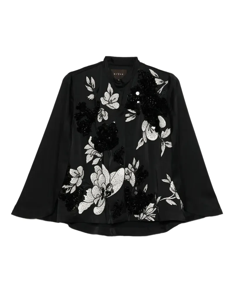 Biyan Jacke mit Blumenstickerei - Schwarz Schwarz
