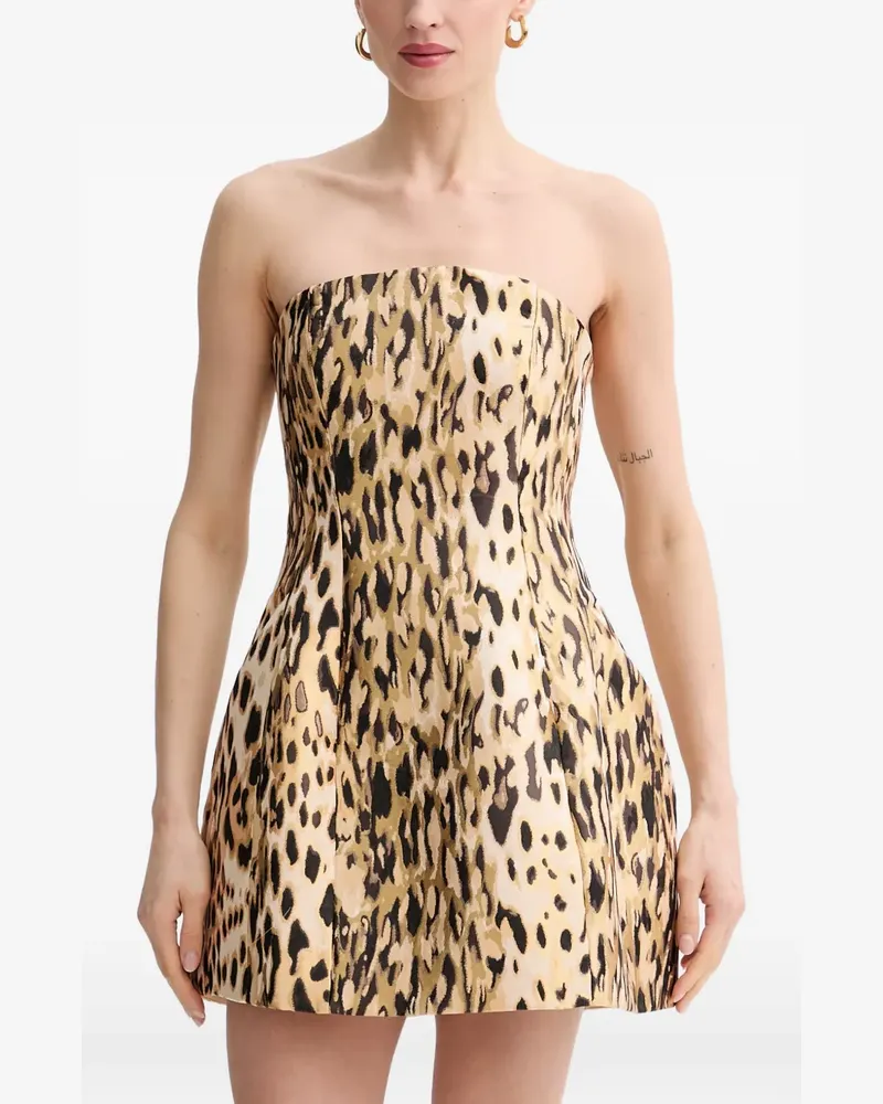 Bardot Florine leopard-print strapless mini dress - Nude Nude